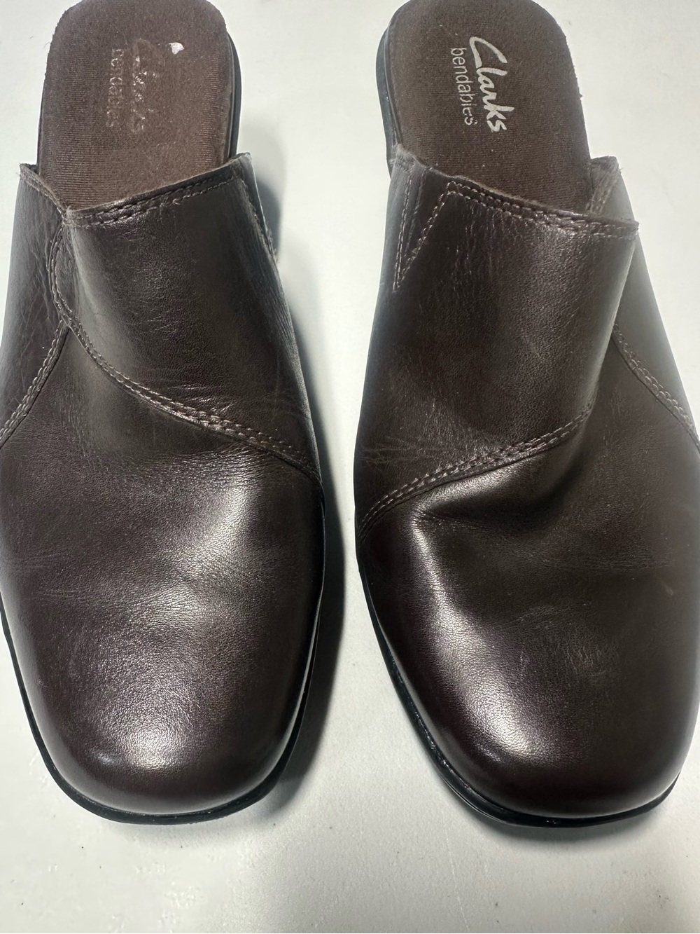 Clarks Women's Brown Leather Slip-On Mule